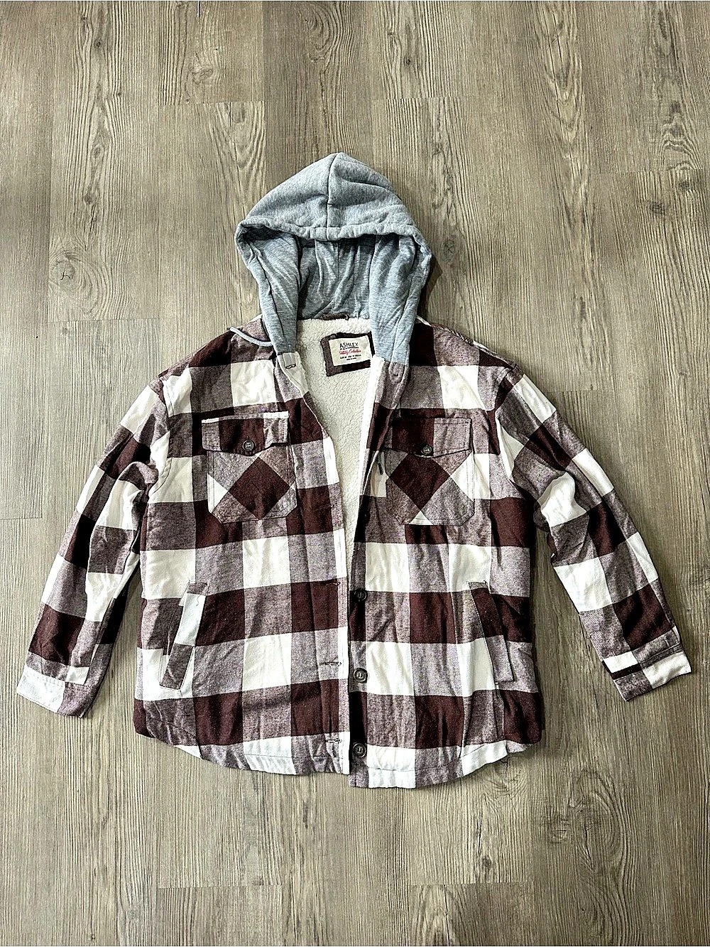 Ashley by 26 International Utility Collection Buffalo Plaid Sherpa Lined Hooded